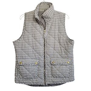 Blue Rain Women's Large Grey and White Checkered Vest
